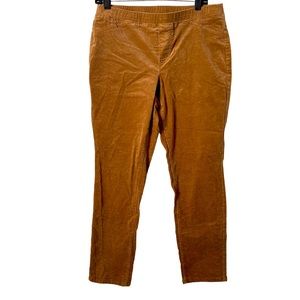 J Jill Womens Corduroy Brown Straight Leg Pull On Pants‎ S